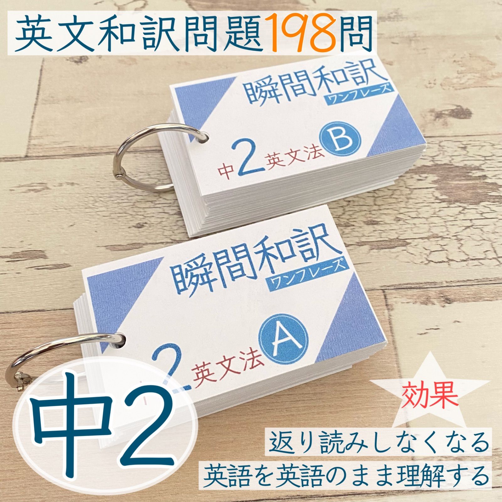 中2英語学習セット 中2英文法＋瞬間和訳カード 高校受験 高校入試