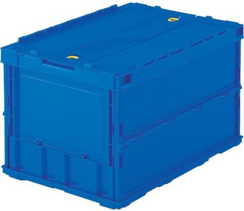 TRUSCO(トラスコ) 薄型折りたたみコンテナ ダークブルー 50L ロックフタ付 TR-C50B-DB × 10個 収納ケース 収納ボックス
