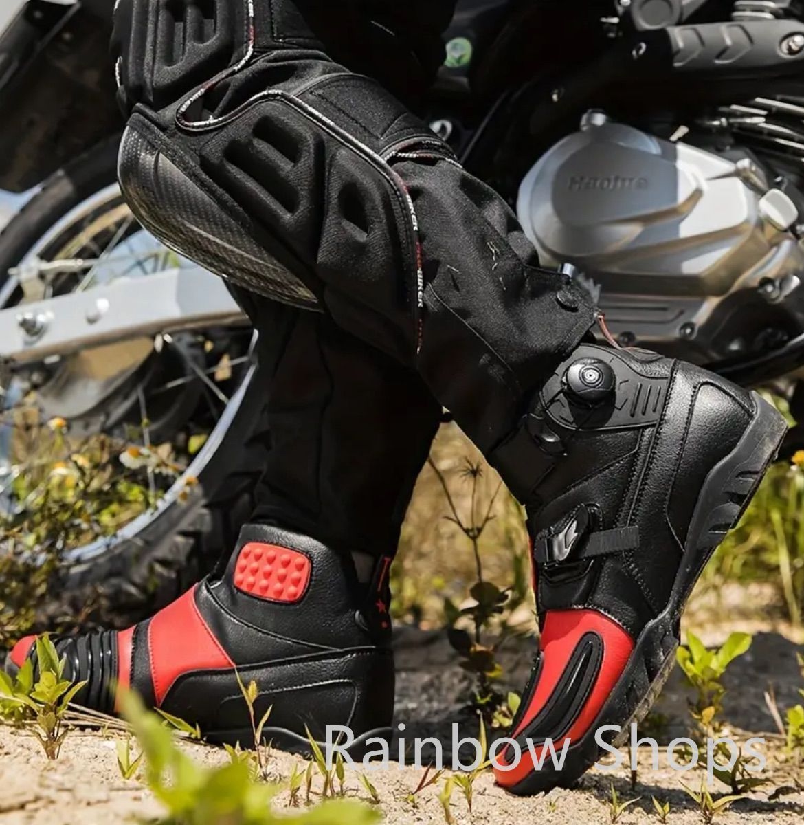 バイクブーツ プロテクトシューズ スポーツ カジュアル     グレー　27.5 : [VVINMO] バイクブーツ オートバイ靴 ライディング