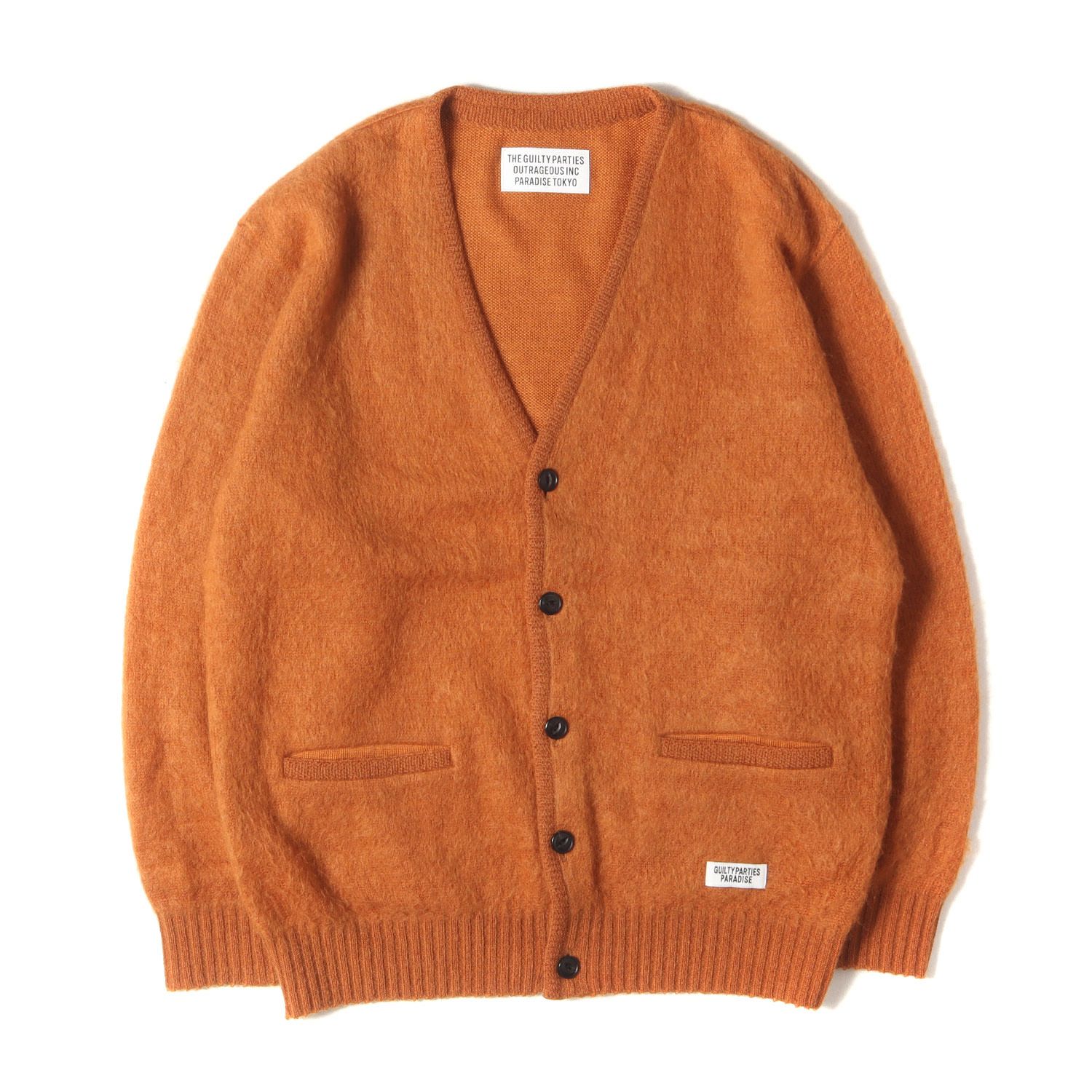 【美品】WACKO MARIA ワコマリア カーディガン サイズ:M / 22AW モヘヤニット カーディガン (MOHAIR CARDIGAN) / ライトブラウン / トップス セーター【メンズ】【中古】