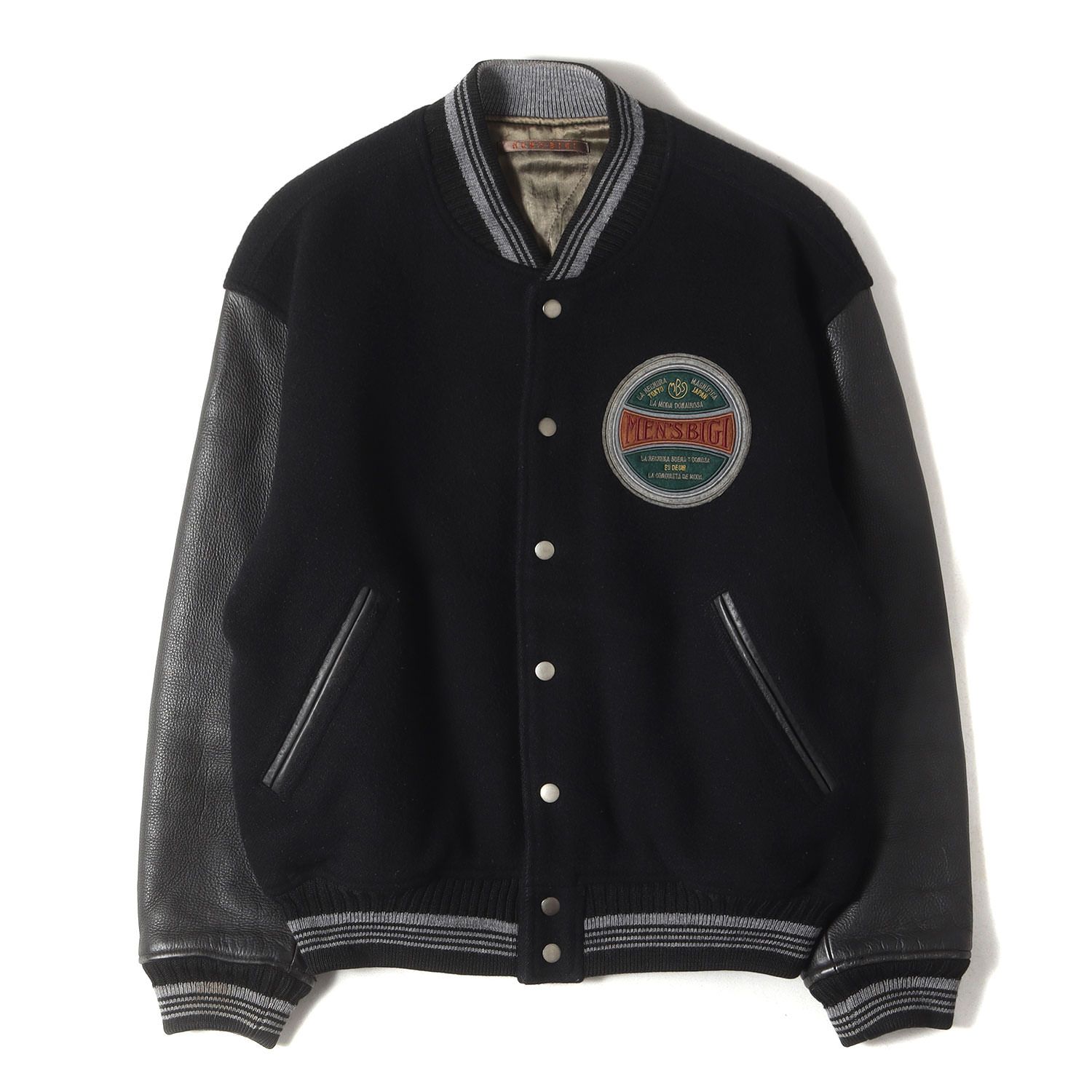 MENS BIGI メンズビギ ジャケット サイズ:M 80s 袖レザー メルトン 