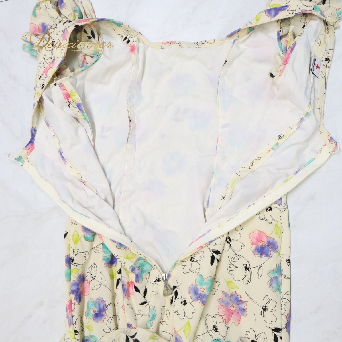 【美品 スペイン製 フラメンコ衣装】アイボリー RONEY ルーニー ワンピース ドレス 花柄 ボランテ フリル レース 水色 ピンク 美品 スペイン製 フラメンコ衣装】アイボリー RONEY ルーニー