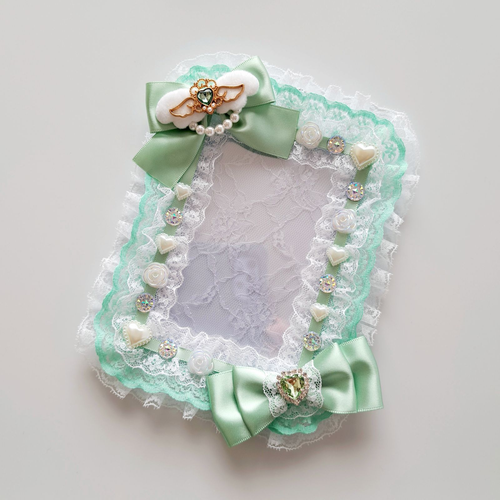 硬質ケース 硬質デコケース デコ硬質ケース ミントグリーン ライト