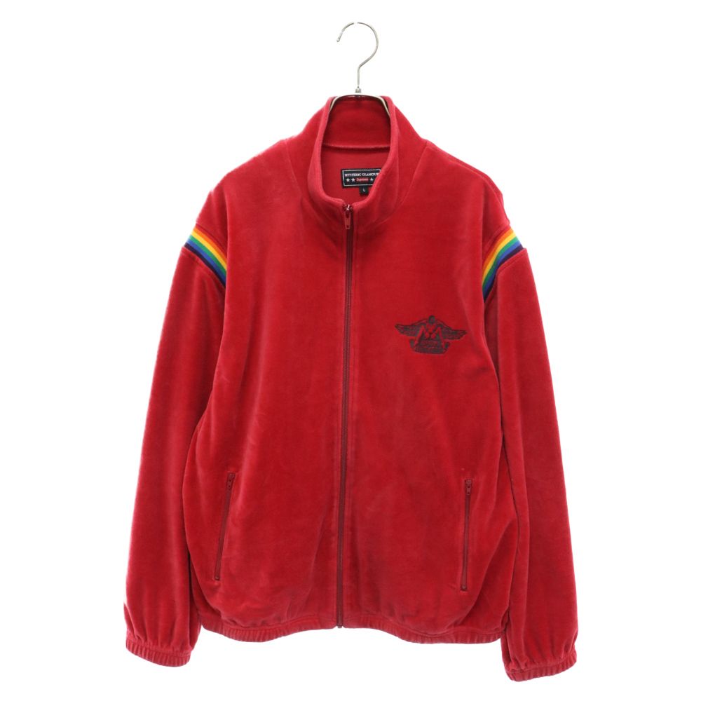 SUPREME (シュプリーム) 21SS × HYSTERIC GLAMOUR Velour Track Jacket ヒステリックグラマー ベロア ジップアップ トラックジャケット レッド