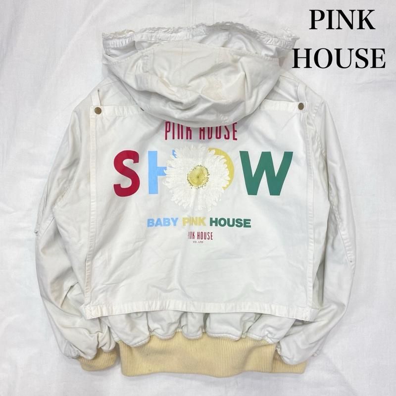 希少 90’s ピンクハウス ひなぎく ブルゾン風 ゼッケン パーカー PINK HOUSE ピンクハウス ジャケット、上着 ジャンパー