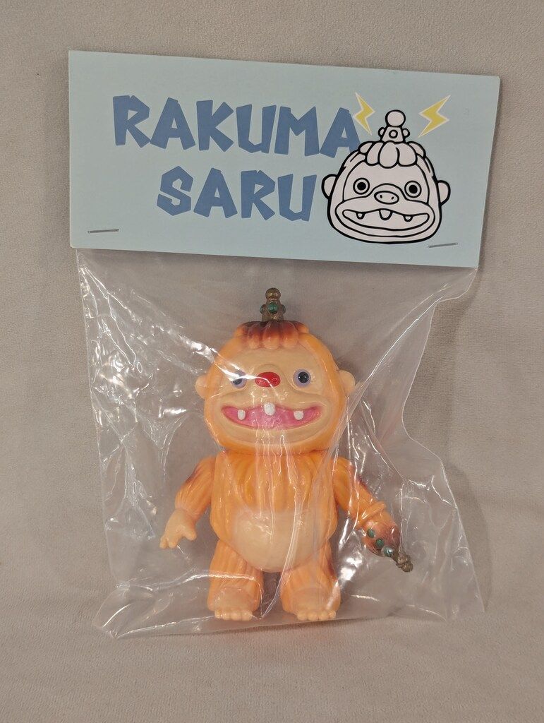 rai sofubi 樂魔猿 ラクマサル　ソフビ RAi Sofubi 樂魔猿 RAKUMA SARU 橙色成型 ソフビ - メルカリ