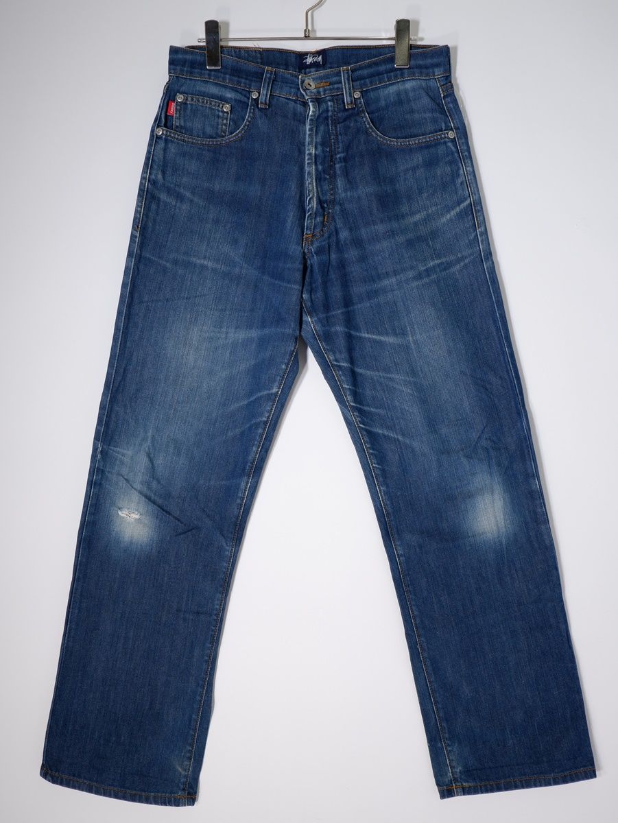 【希少】 Old Stussy デニムジャケット USA製 紺タグ STUSSY - 90s USA製 OLD STUSSY 1st Gジャン デニムジャケット S
