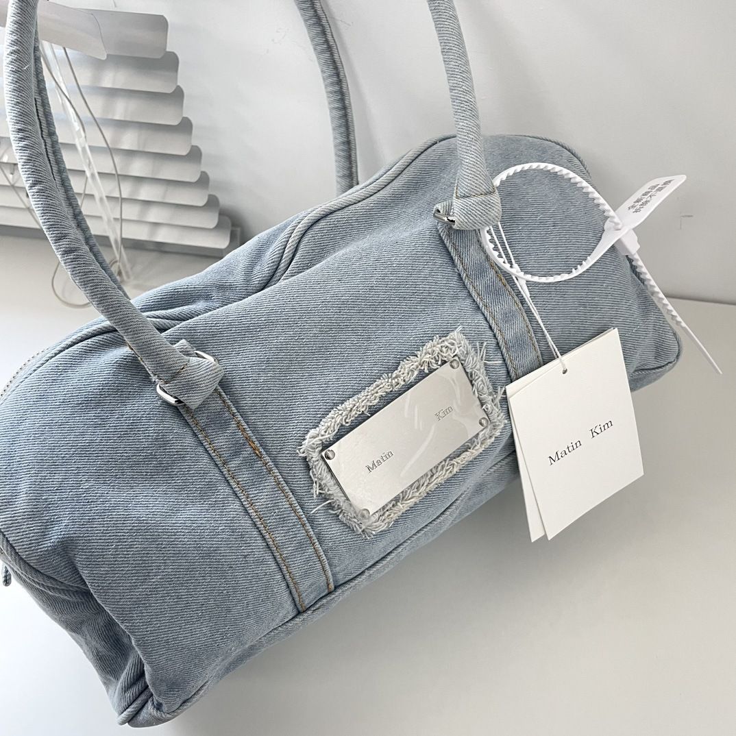 MATIN KIM マーティンキム VINTAGE DENIM SPORTY TOTE BAG IN