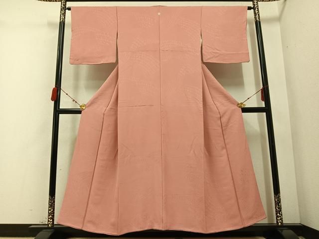 大割引を提供しています。 平和屋着物●上質な色無地 霞地紋 鴇がら茶色 正絹 AABC1725ph 全て送料無料。