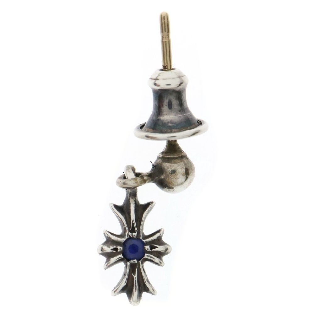 CHROME HEARTS クロムハーツ TNY E CH PLS 1 SAP| タイニーE CHプラス ドロップピアス 1サファイア シルバー