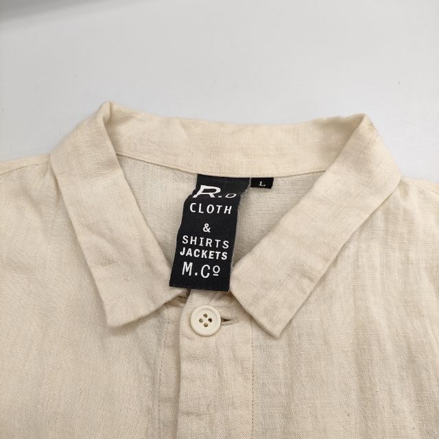 R&D.M.Co- リネン シャツワンピ L ワンピース キナリ ベージュ