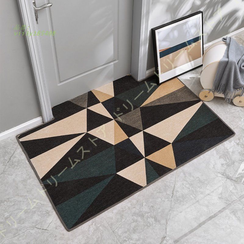 玄関マット ドアマット 泥落としマット 滑り止め チェック ゴブラン織り 速乾 シンプル 吸水 耐磨耗性 エントランスマット マット 業務用 洗える 屋外 屋内  vii3y185498