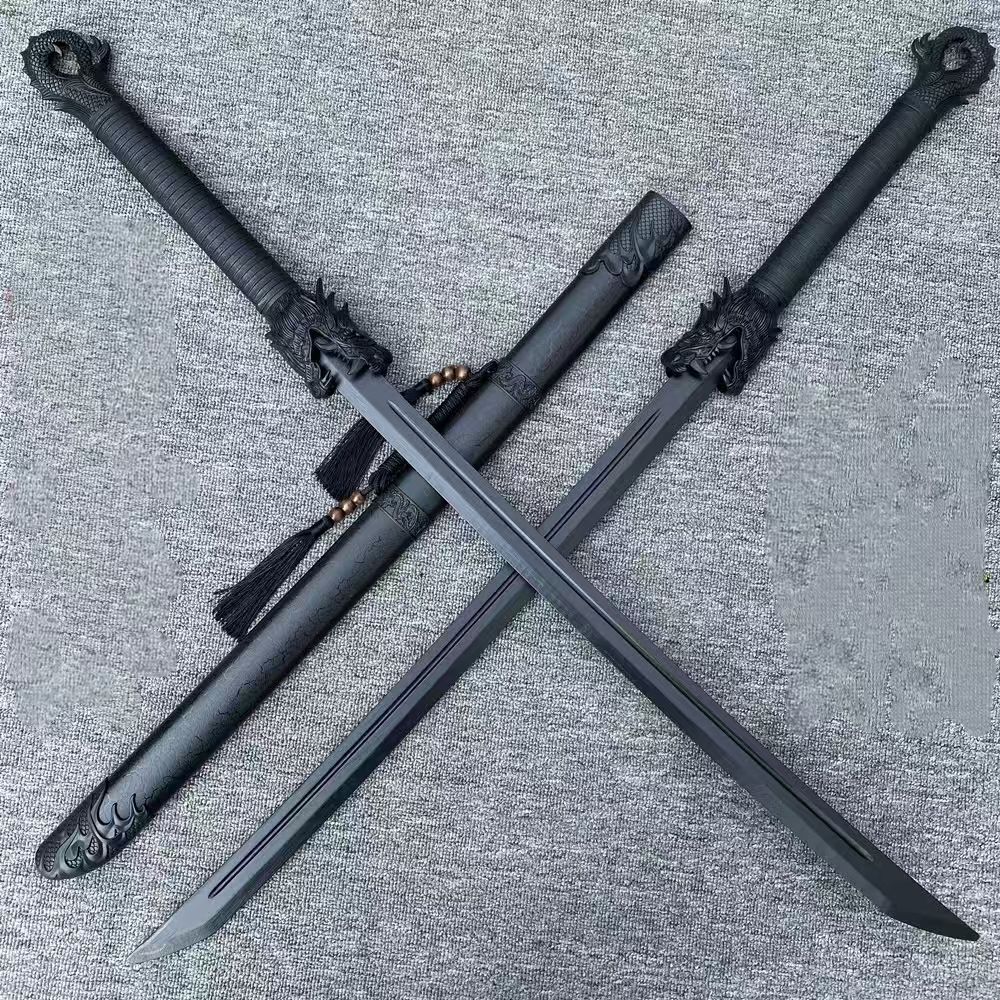 高級居合刀 灰色柄 騎馬武者絵丸鍔 黒呂鞘 - メルカリ