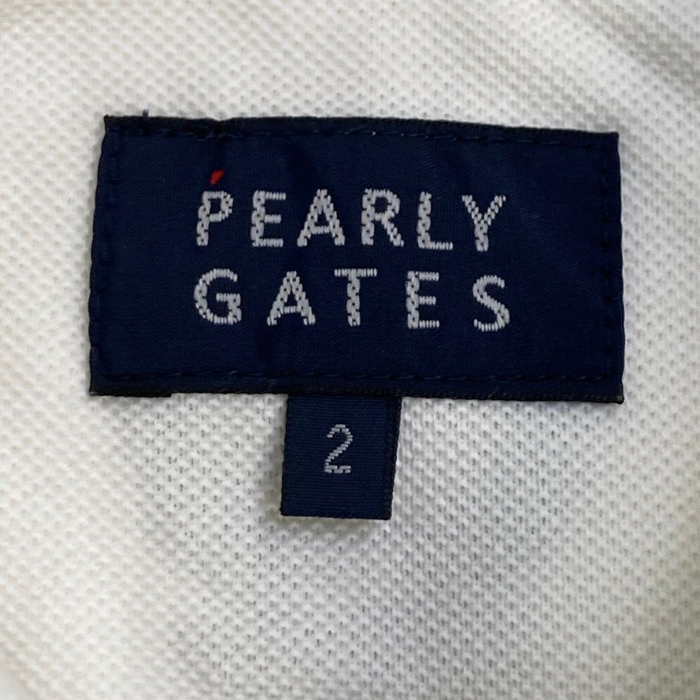 サイズ：2 PEARLY GATES パーリーゲイツ  半袖ポロシャツ フロッキー  ホワイト系 [240101447332] ゴルフウェア レディース ストスト サイズ：2 PEARLY GATES パーリーゲイツ 半袖ポロシャツ