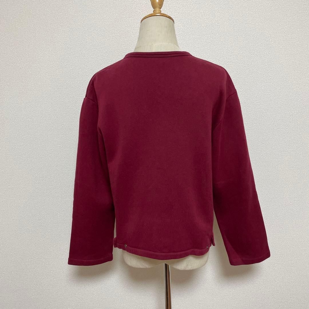 agnes b. アニエスベー バーガンディ ボタン付き 長袖トップス 2