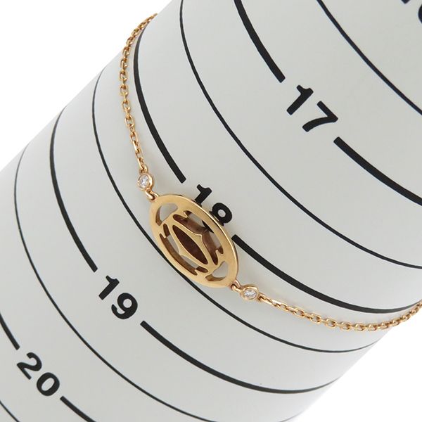 カルティエ Cartier ブレスレット ロゴドゥーブル K18PG ダイヤモンド ピンクゴールド チェーン 750 18金 PG RG 【中古】 -  メルカリ