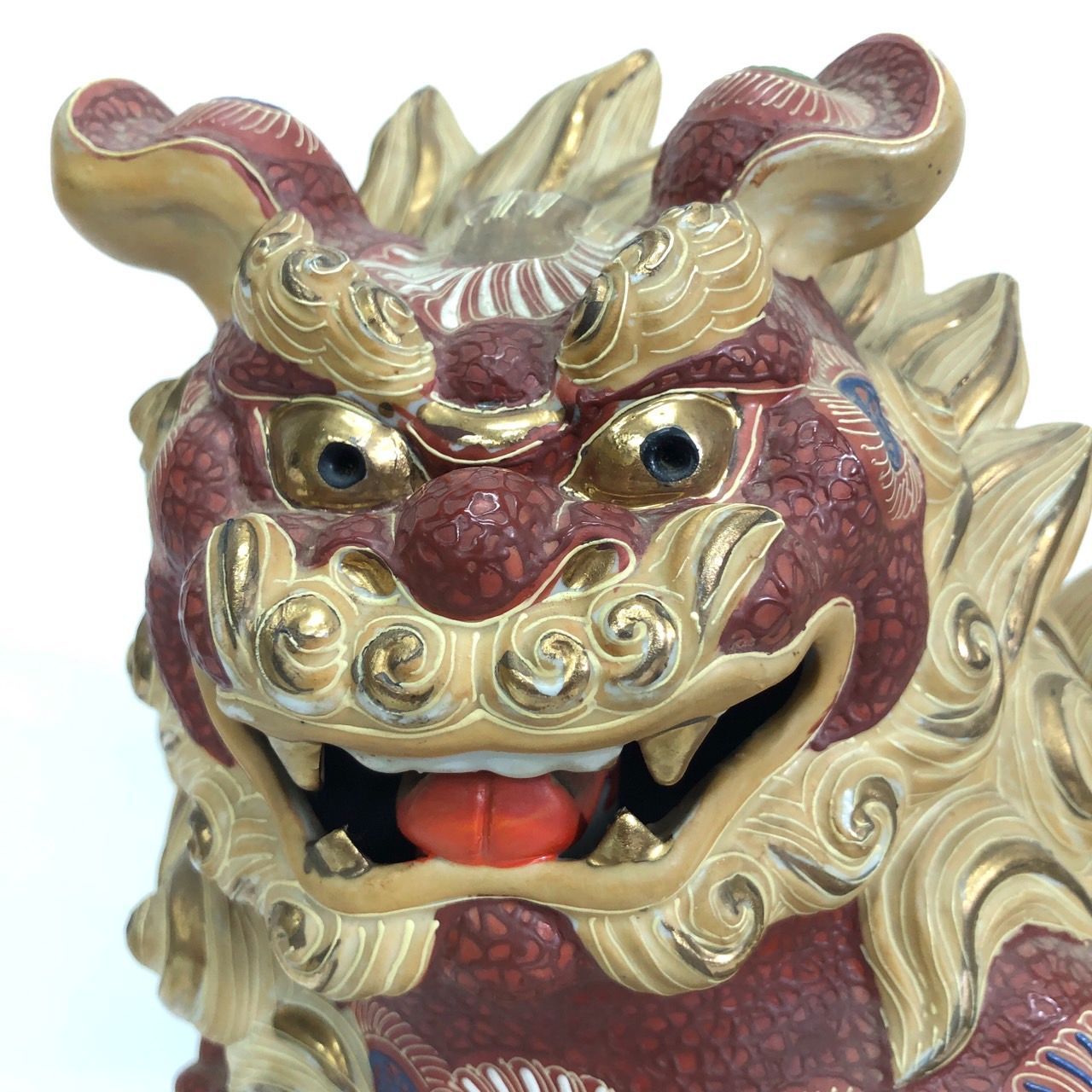 九谷焼 太吉 玉乗り獅子 置物 金彩 伝統工芸品 縁起物 魔除け