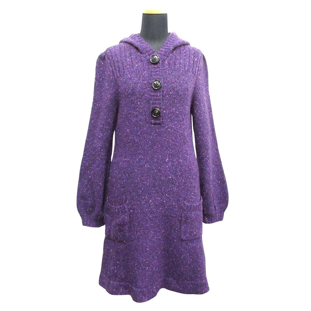 バーバリーブルーレーベル ケーブル ニット ワンピース チェック