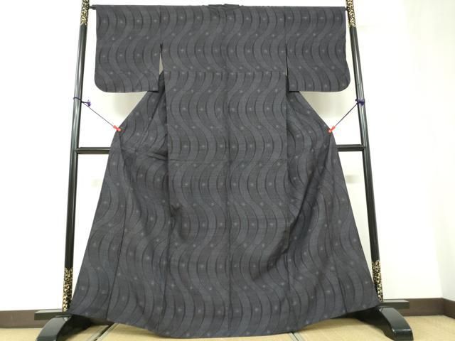 平和屋着物▽本場大島紬　単衣　9マルキ　変わり縞　正絹　逸品　DAAS1671ud 平和屋着物▽本場大島紬 単衣 9マルキ 変わり縞 正絹 逸品 DAAS1671ud