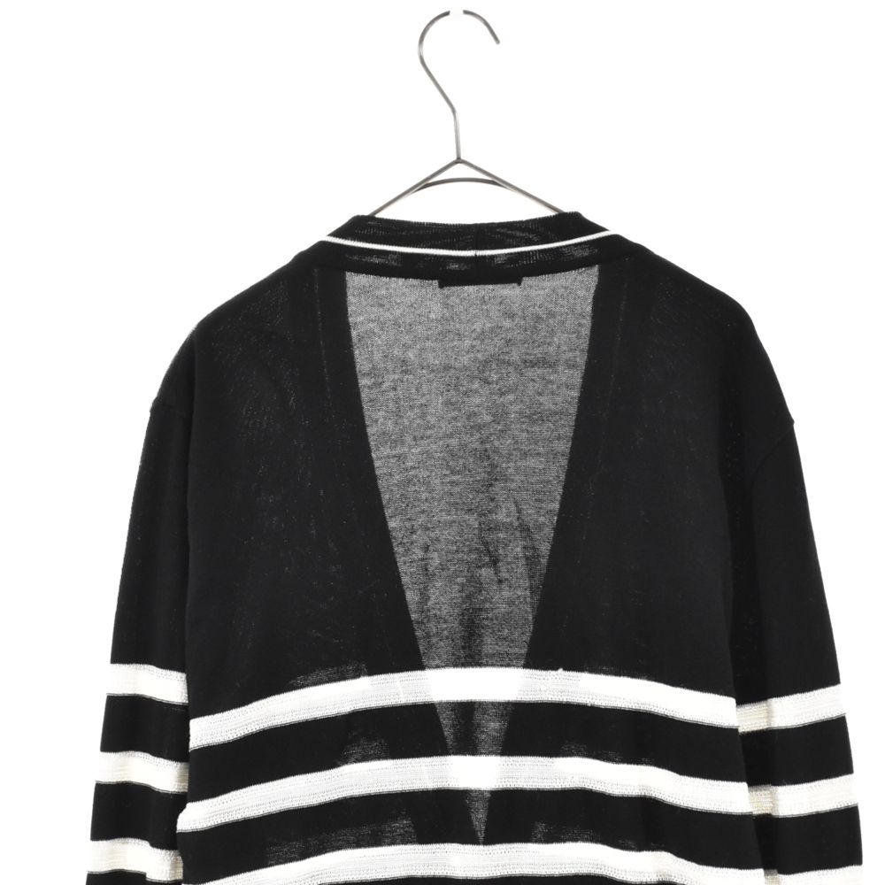 BALMAIN (バルマン) Emblem Border Knit Cardigan エンブレムボーダー