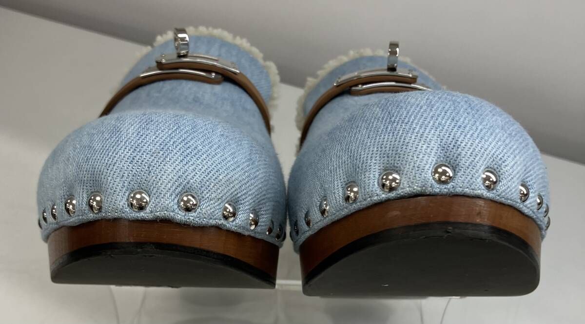 HERMES エルメス カルロッタ サポサンダル ケリーバックル シルバー金具 インディゴ 39 レディース