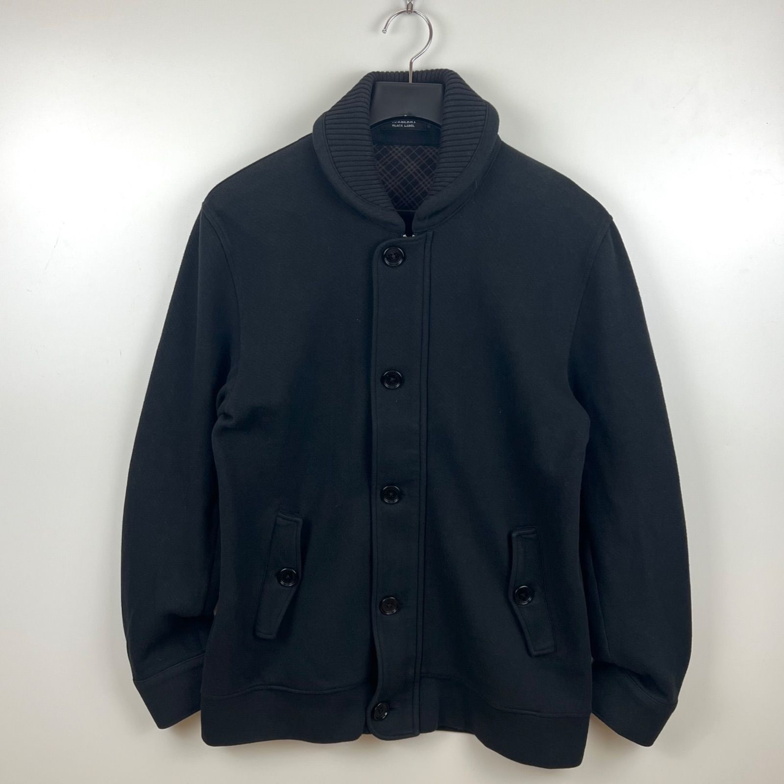 BURBERRY BLACK LABEL 00s y2k shawl collar sweat zip jacket 3 L 
