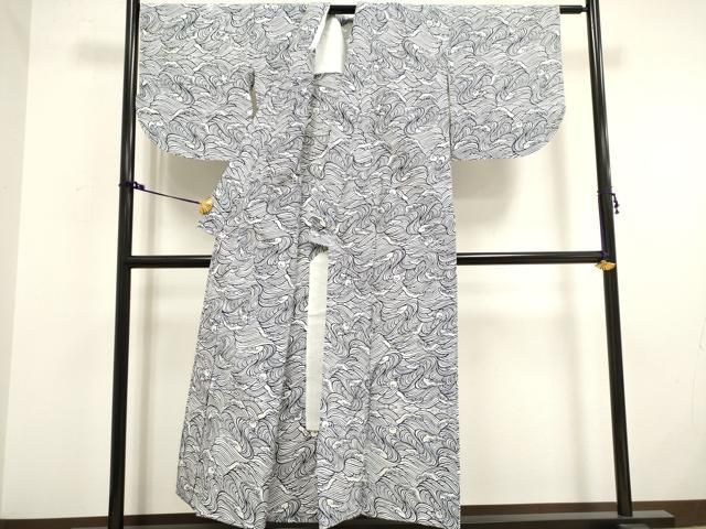 平和屋着物∴夏物 浴衣 麻の葉文様 綿 逸品 未使用 DAAV0156cd