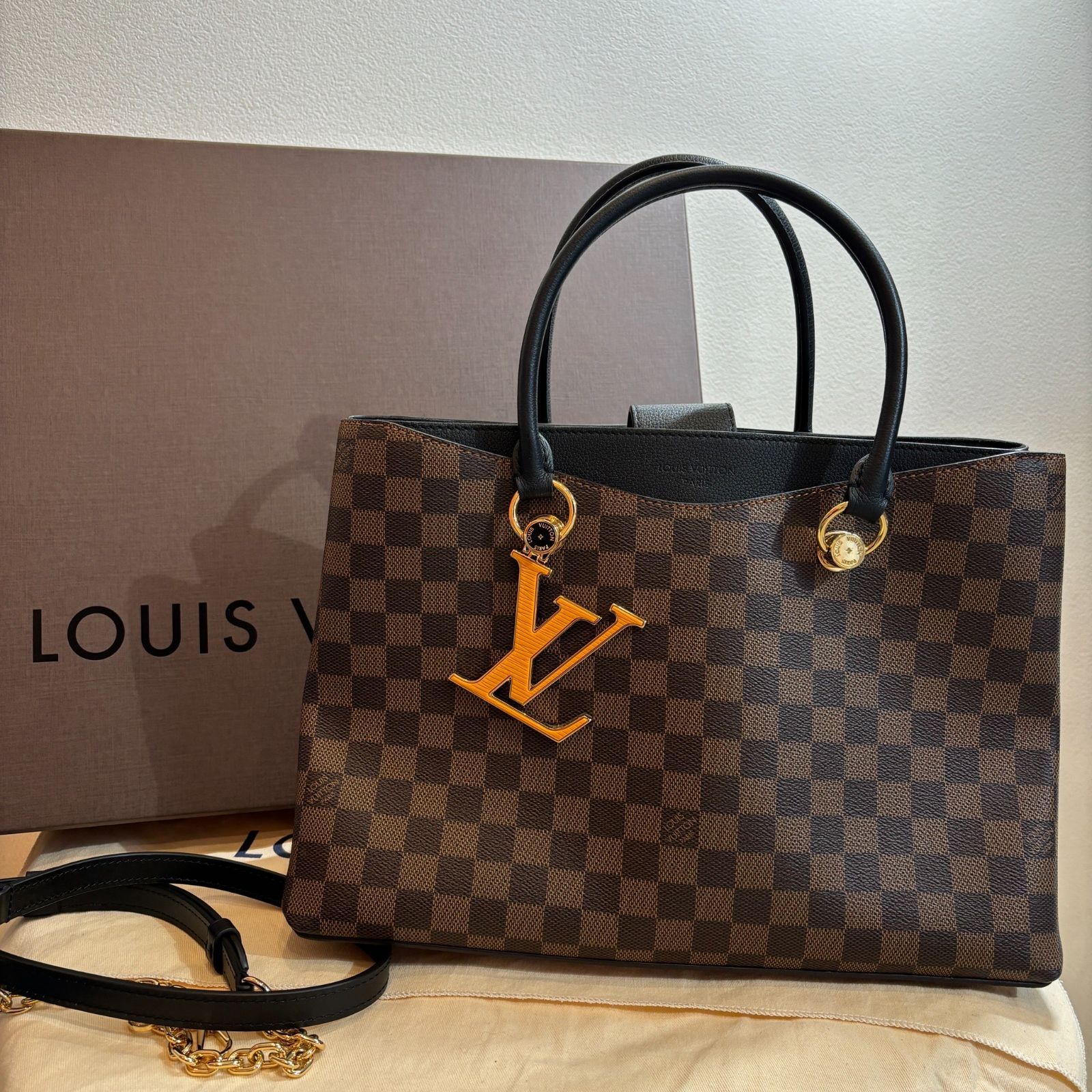 ΩTK2433 極美品！LOUIS VUITTON ルイヴィトン リバーサイド２WAY ショルダーバッグ ハンドバッグ ダミエ N40050 付属品付き  - メルカリ