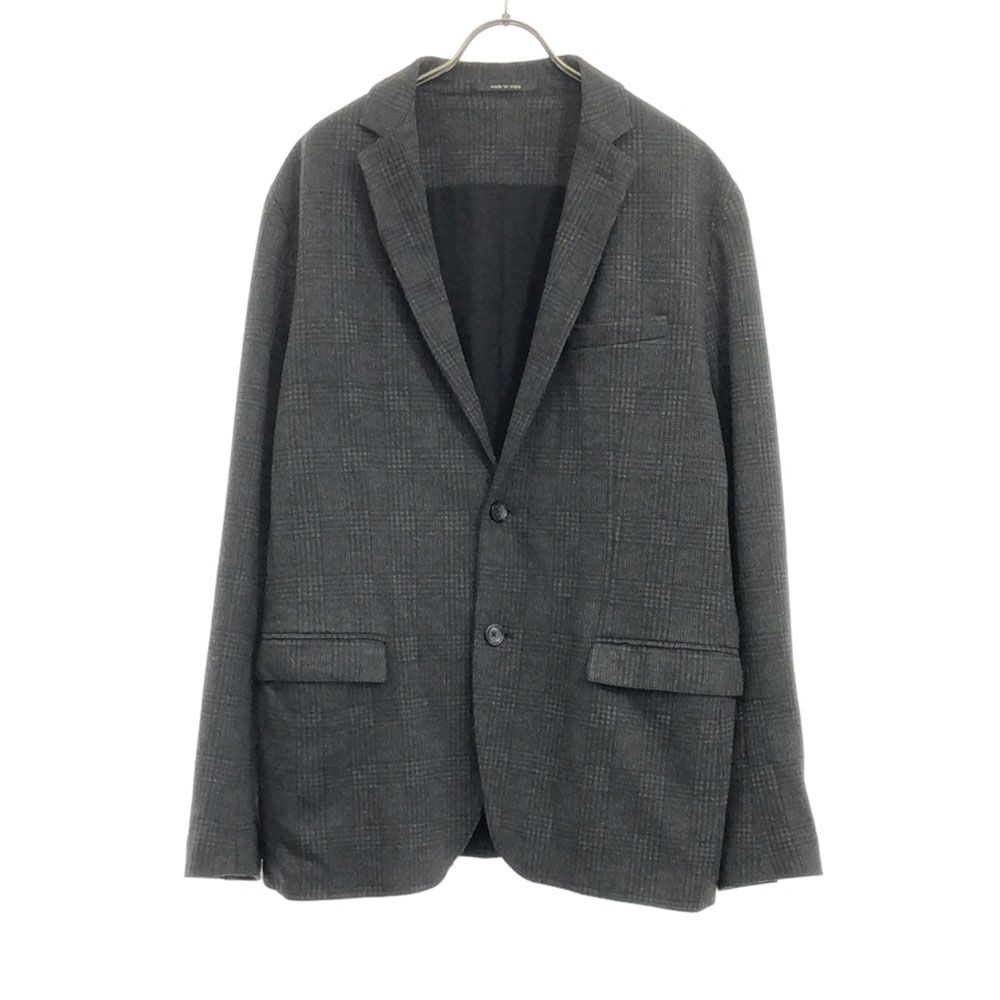 ザラ グレンチェック テーラードジャケット 44 グレー ZARA メンズ