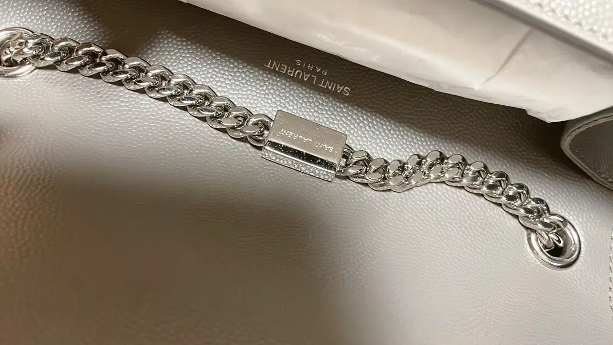 正規品 Saint Laurent(サンローラン) ケイトバッグ Sサイズ (グレー&シルバー)