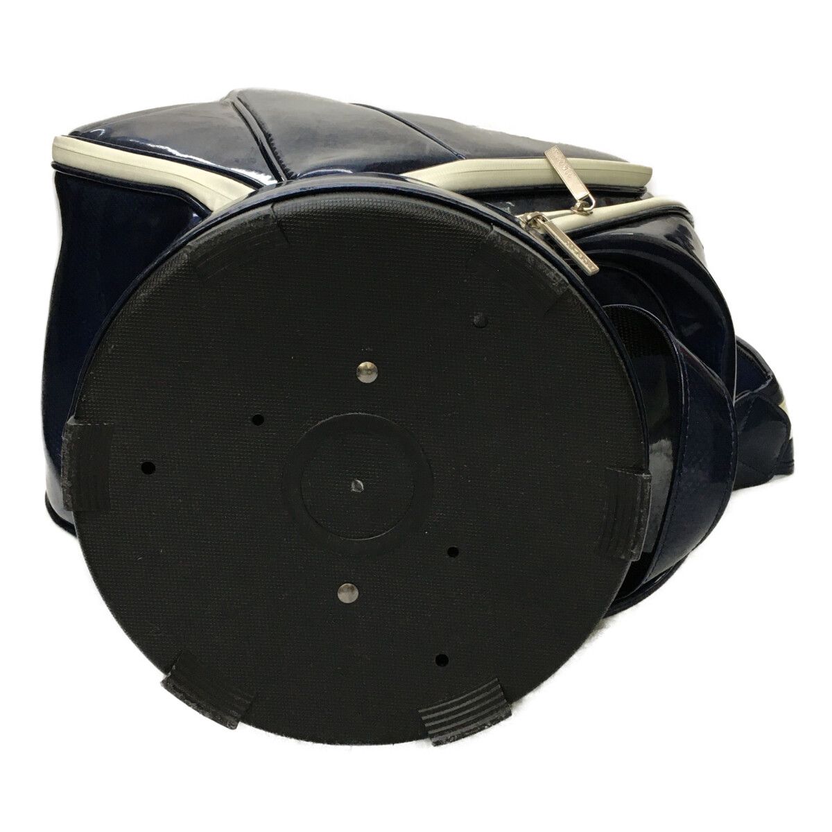 中古 23区ゴルフ 23区GOLF キャディバッグ ネイビー 紺 エナメル