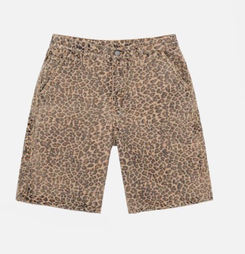36 STUSSY(ステューシー) デニム ワークパンツ レオパード