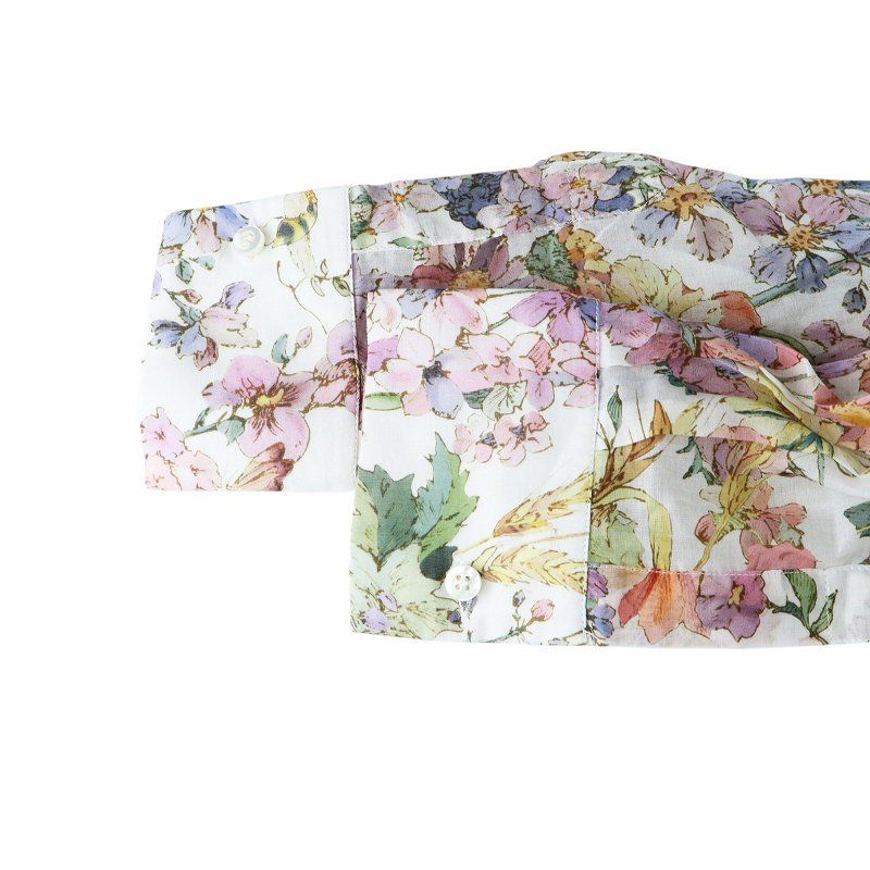 クリスチャンディオール Christian Dior Dior 4 Saisons Ete ロングブラウス シャツ 長袖 ロゴ 花柄 Bee 刺繍 36 S マルチカラー クリスチャンディオール Christian Dior Dior 4 Saisons Ete