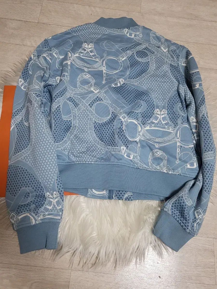 エルメス ジャケット ブルゾン ブルー アティーク 38サイズ