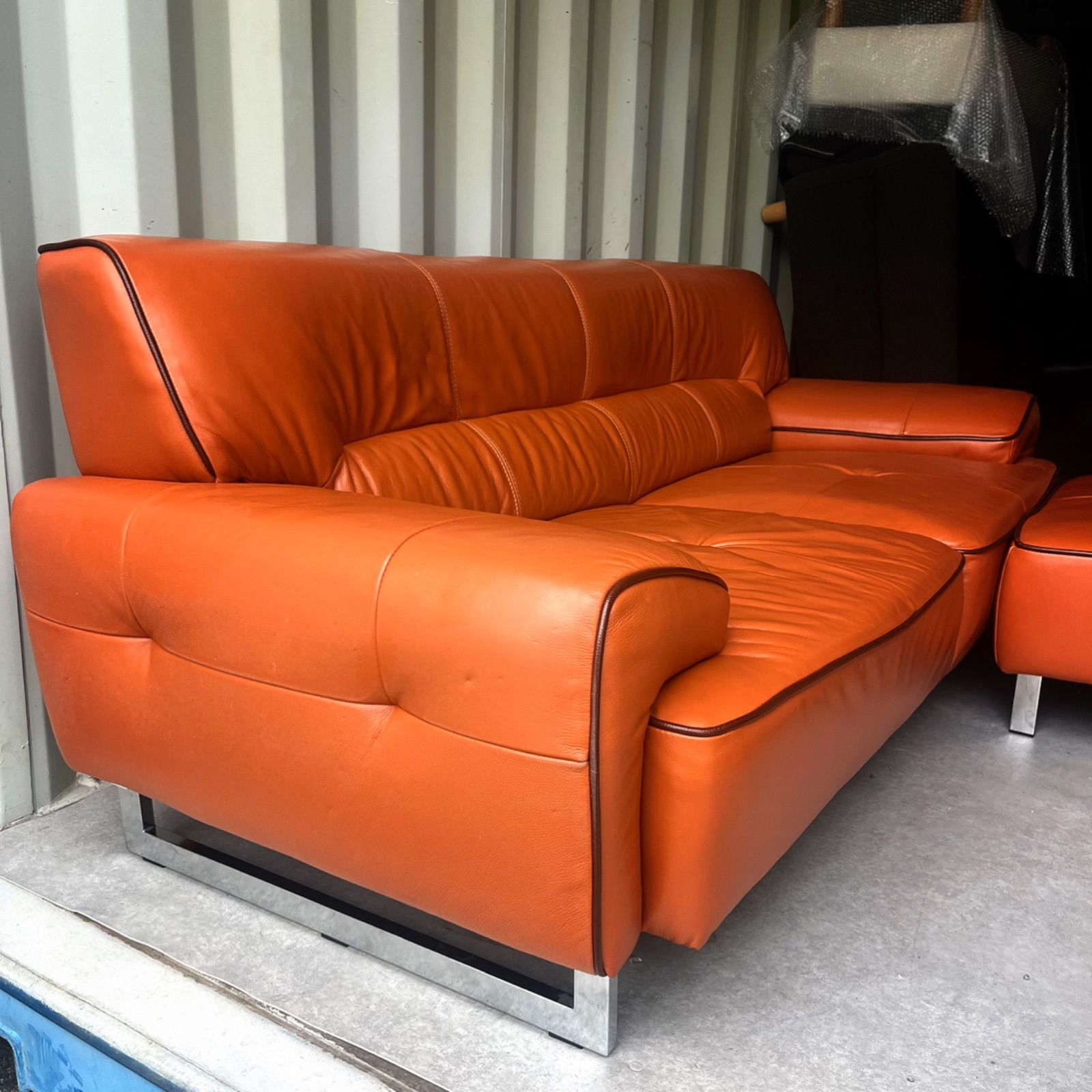 IDC大塚家具 レザー オットマン 本革オットマン大塚家具