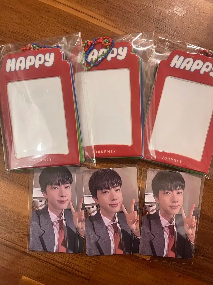 【雷市場（ポンジャン）商品韓国直送】 BTS JIN Happy WEVERSE ウィバース トレカホルダー トレカケース 未公開トレカ 3 セット まとめ売り
