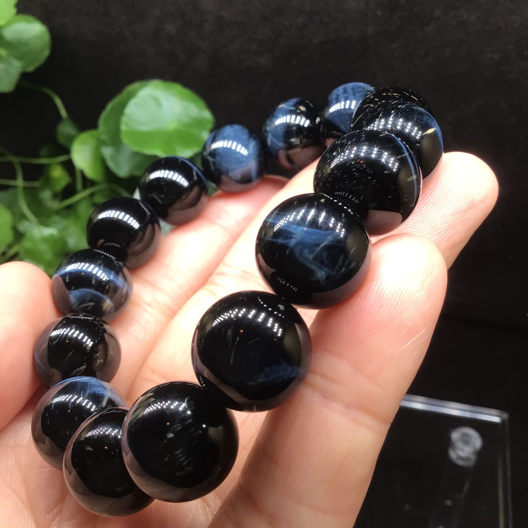 高品質ブルータイガーアイ❣️大珠14.6mm 濃いブルー