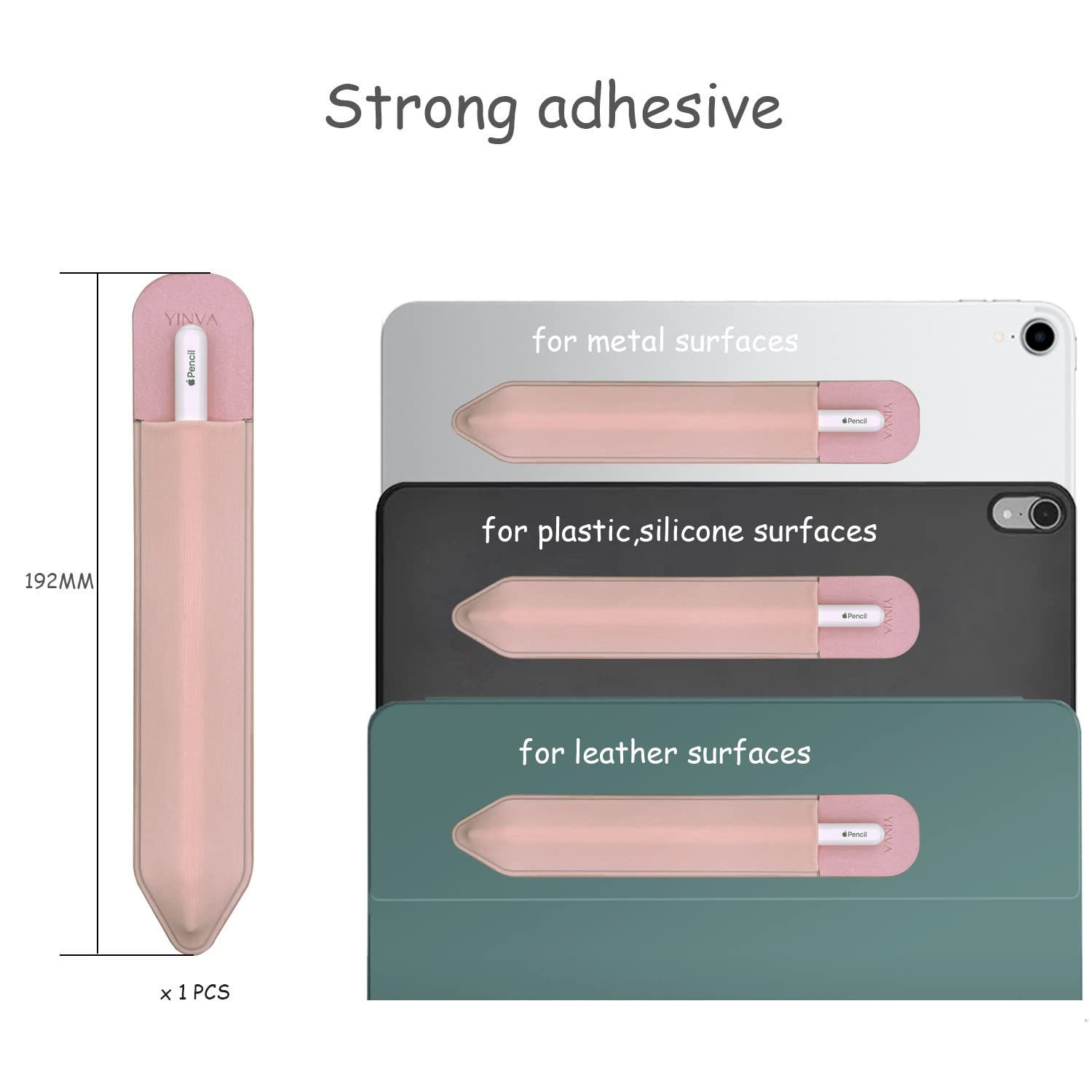 iPadとスタイラス用の伸縮性のあるペンシルスリーブデザイン ピンク Pencil第2世代と第1世代に対応 Apple ペンシルホルダー YINVA