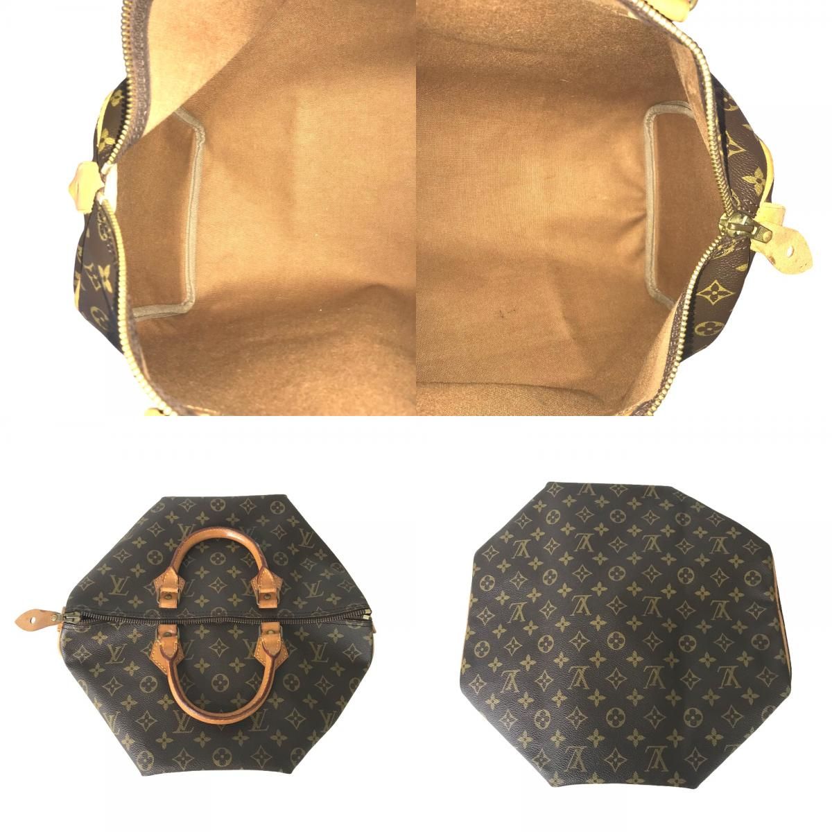 ルイヴィトン　スピーディ35 ボストンバッグ　ハンドバッグ　ブラウン LOUIS VUITTON ルイ ヴィトン モノグラム 北米限定 紐タグ