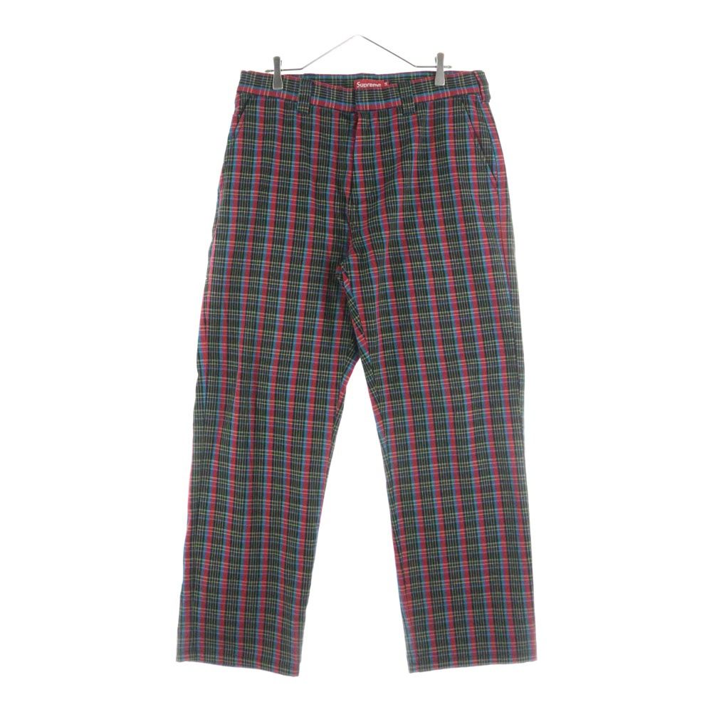 SUPREME シュプリーム 23SS Work Pant Red Plaid チェック柄 ジップアップ ワークパンツ レッド