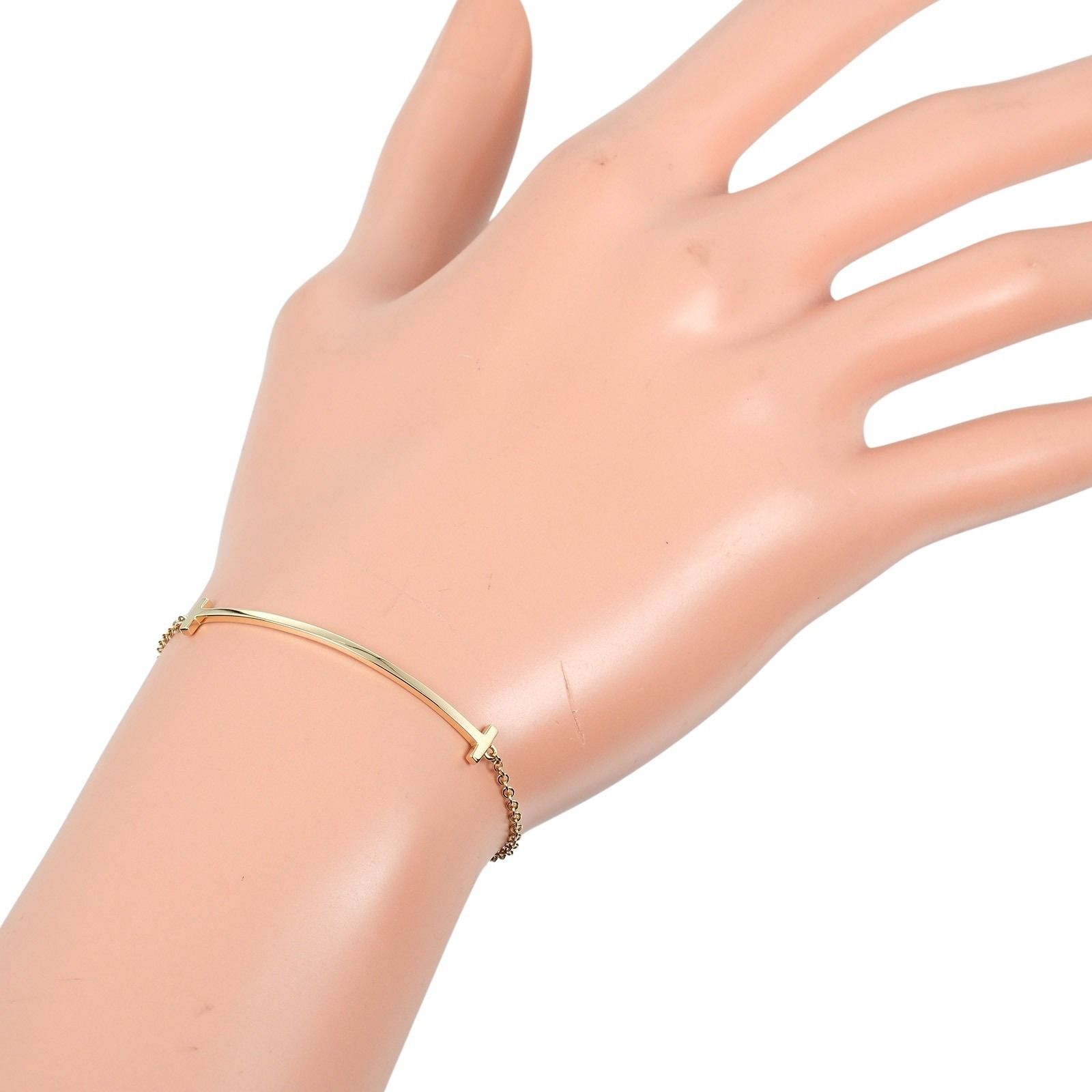 TIFFANY&Co.】ティファニー Tスマイル 腕周り16.5～17.8cm K18イエロー  