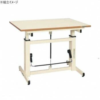 サカエ ガスバネ式昇降作業台 メラミン天板 1200×750×730mm GUD-127