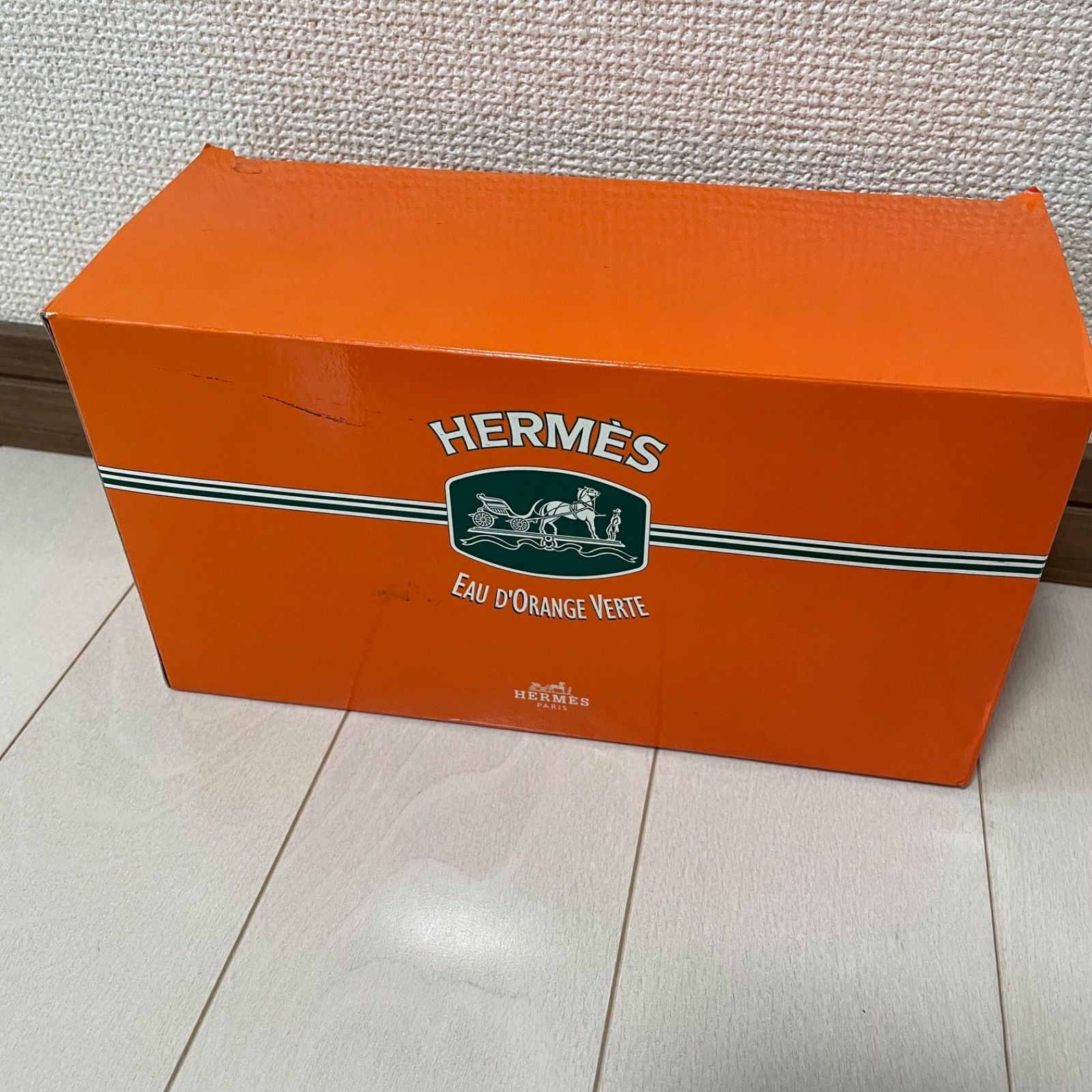 激レア☆ 美品 HERMESノベルティ クラッチ バッグ キャンバス ロゴ 緑