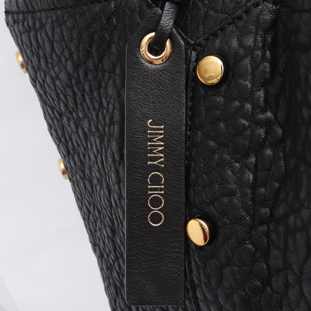 JIMMY CHOO ロケットショッパー トートバッグ 丸スタッズ付き ブラック 
