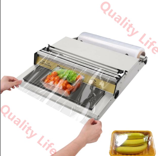 食品包装用ハンドラッピングマシンフィルムラッパー 45CM食品包装鮮度保持シーラー スーパーマーケットフルーツ用業務用ラップフィルム包装フィルム切断 シール機