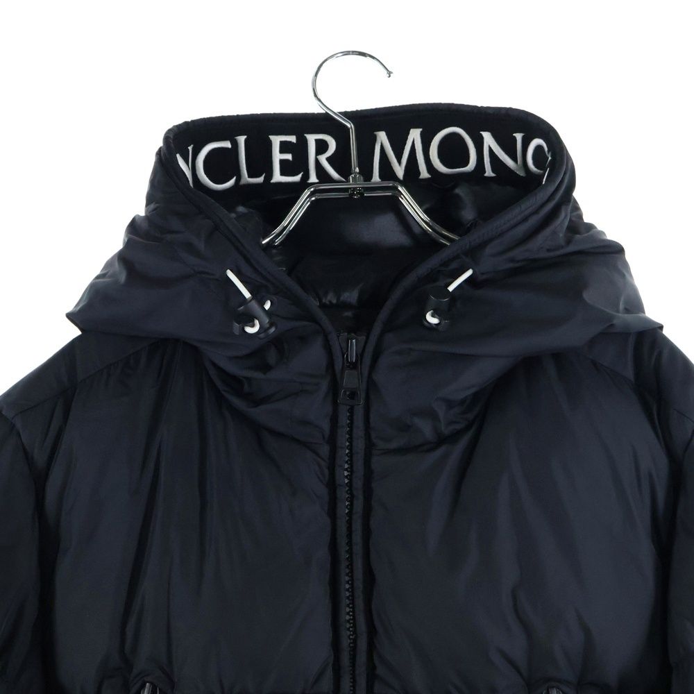 MONCLER モンクレール 19AW MONTCLA E20914194385 C0300 モンクラー ロゴ刺繍 ラバーワッペン フーデッド ジップアップ ダウンジャケット ブラック WWW_KANDAIZUMI_COM