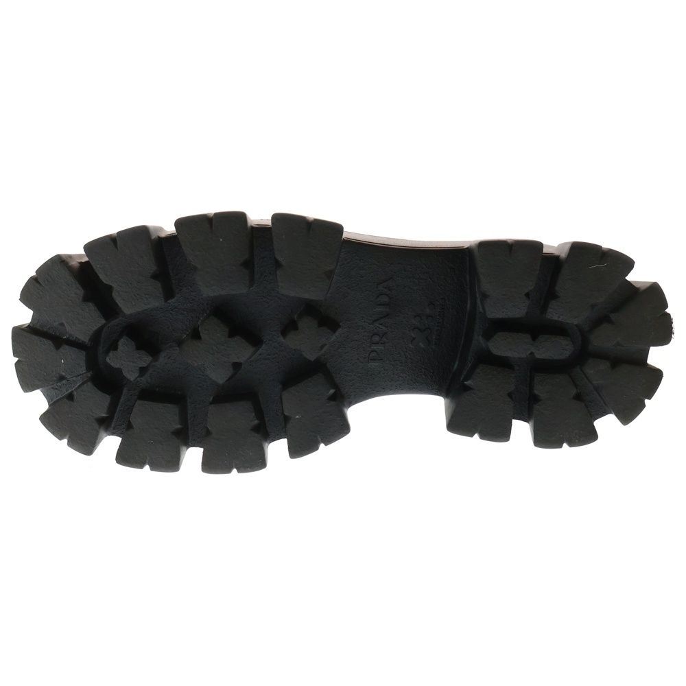 PRADA プラダ Monolith Pointy Brushed Leather Loafers モノリス トライアングルロゴ 三角プレート ブラッシュドレザー ローファー ブラック 2 DE 129