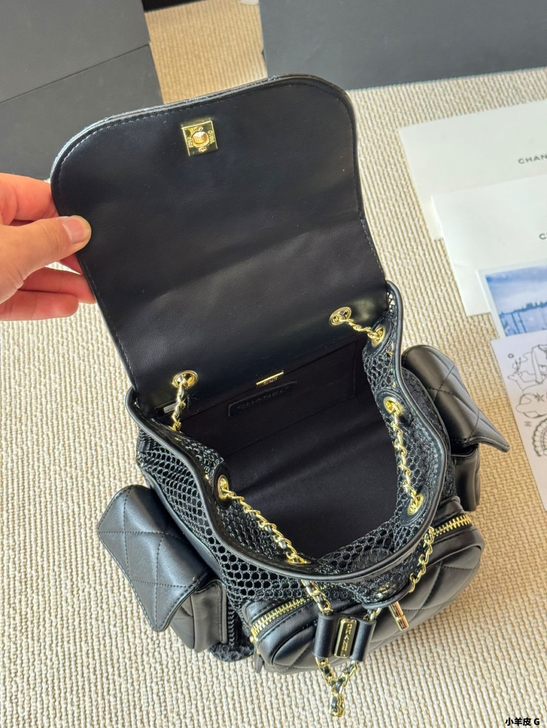 VINTAGE●CHANEL●ビジネスアフィニティ ミディアム バッグ 今日特価】Vintage Chanel 25ss ハンドメイド感 透け編みバック