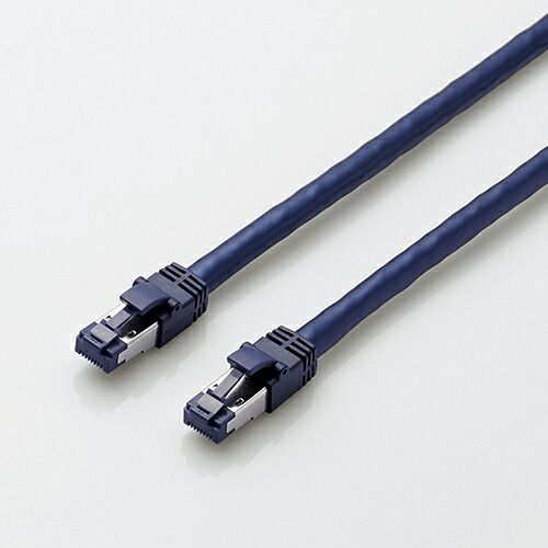 エレコム LANケーブル CAT8 爪折れ防止 2m ブルーメタリック LD-OCTT/BM20 （1点）