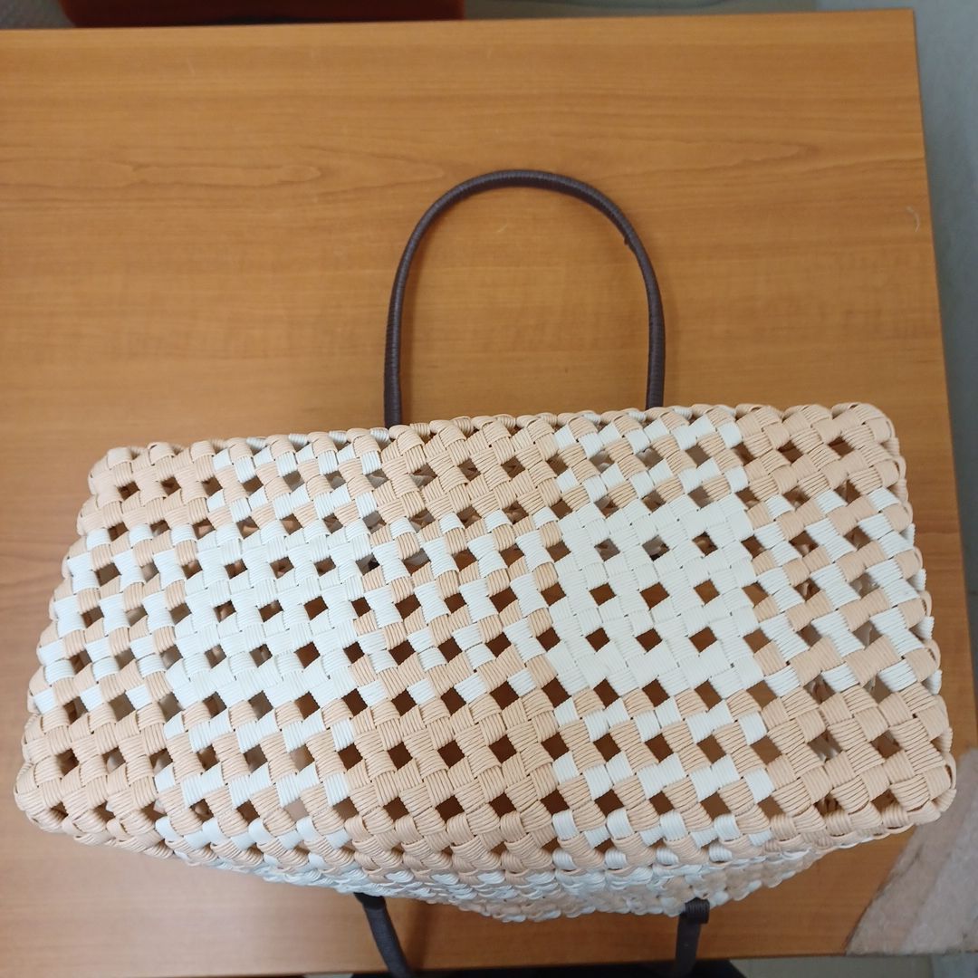 ハンドメイド クラフトバンド かごバッグ 四つ畳み編み 2個セット